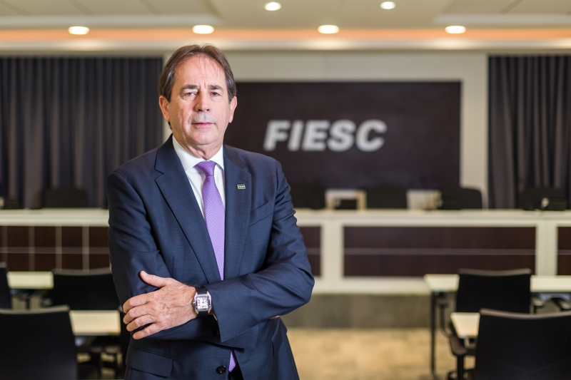 Mario Cezar de Aguiar, presidente da FIESC. Foto: Marcos Campos