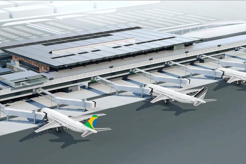 Projeto do novo Terminal do aeroporto de Florianópolis (Imagem: divulgação Floripa Airport)