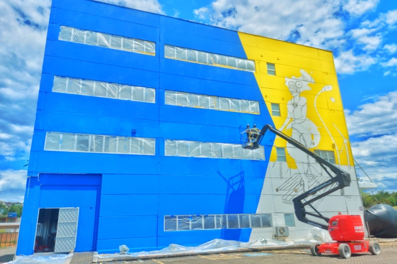 Parque da Inovação de Jaraguá do Sul e Instituto Eggon Silva ganham esculturas e grafite gigante