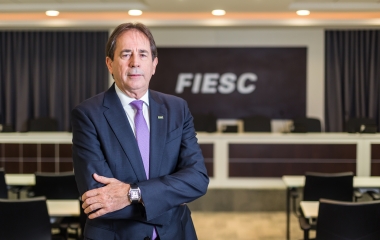Presidente da FIESC, Mario Cezar de Aguiar (foto: Filipe Scotti)