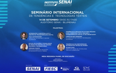 Instituto SENAI promove seminário internacional de tecnologia têxtil em Blumenau