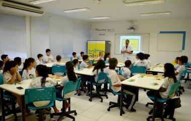 Sala SESI Matemática é equipada com diversos recursos para o ensino da disciplina. Foto: Humberto Sprada