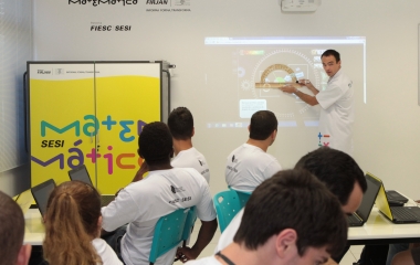 Sala SESI Matemática contém diversos recursos para o ensino da disciplina (Foto: Heraldo Carnieri)
