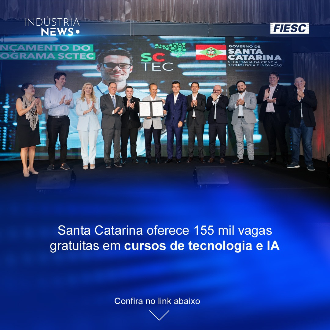 Santa Catarina oferece 155 mil vagas gratuitas em cursos de tecnologia e IA