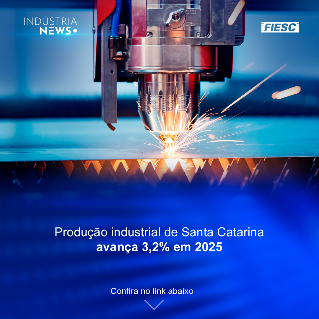 Produção industrial de Santa Catarina avança 3,2% em 2025