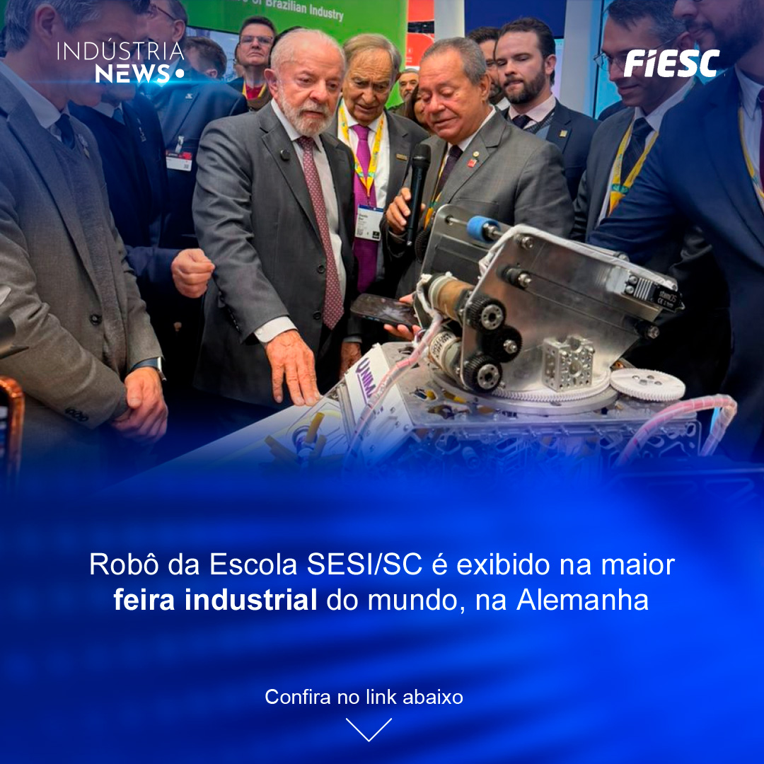 Robô da Escola SESI/SC é exibido na maior feira industrial do mundo