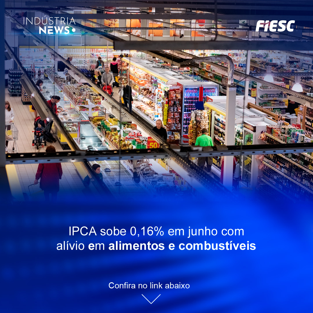 IPCA sobe 0,16% em junho com alívio em alimentos e combustíveis