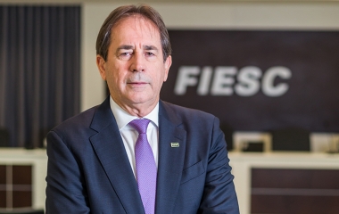 Presidente da FIESC, Mario Cezar de Aguiar (foto: Marcos Campos)