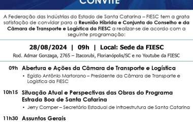 Reunião Híbrida do Conselho e da Câmara de Transporte e Logística da FIESC 