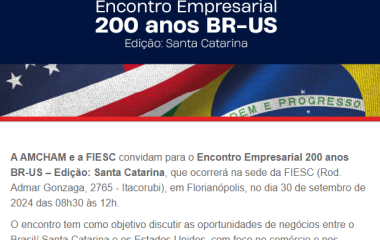 Encontro Empresarial 200 anos BR-US – Edição: Santa Catarina