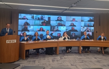 Docentes na cerimonia de colacao de grau