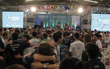 Confraternização marcou o encerramento da etapa estadual da Olimpíada do Conhecimento. Foto: João Franco