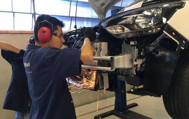 Projeto Optimized Car, de alunos de Blumenau, é um veículo com menos peso, melhor distribuição de carga, aumento da potência e economia de combustível. Foto: Rúbia Souza