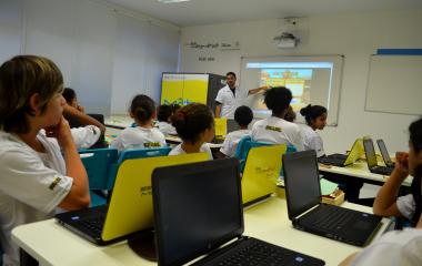 Sala SESI Matemática é equipada com diversos recursos para o ensino da disciplina. Foto: Humberto Sprada