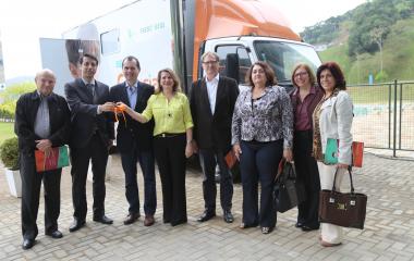 Unidade móvel do programa SESI Ciências. Foto: Pedro Waldrich