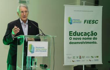 Presidente da FIESC destacou relação entre competitividade, produtividade e a formação dos trabalhadores (Foto: Filipe Scotti)