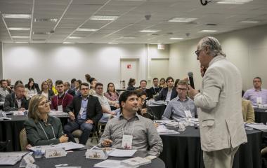 Executivos de empresas de todo o Estado participam da capacitação em Florianópolis (Foto: Fernando Willadino)