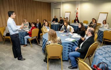Voluntários mobilizadores de todas as regiões do Estado participaram de capacitação na FIESC no mês de maio (Foto: Marcus Quint)