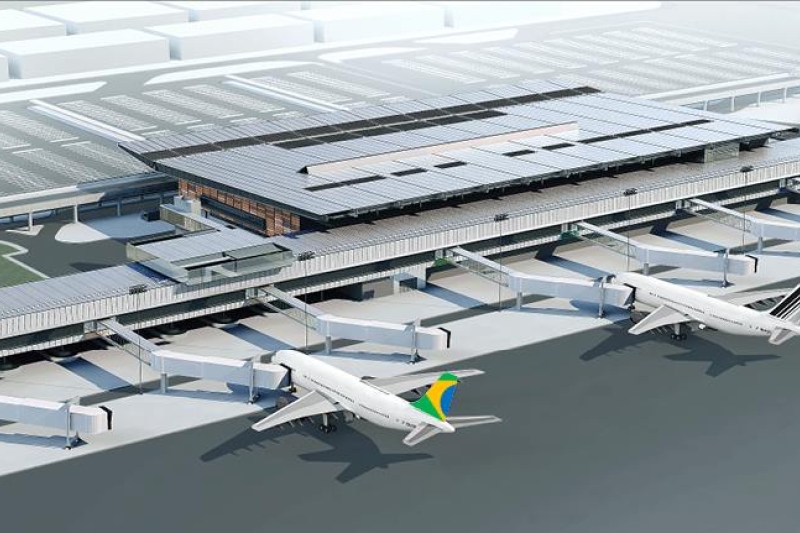 Projeto do novo Terminal do aeroporto de Florianópolis (Imagem: divulgação Floripa Airport)