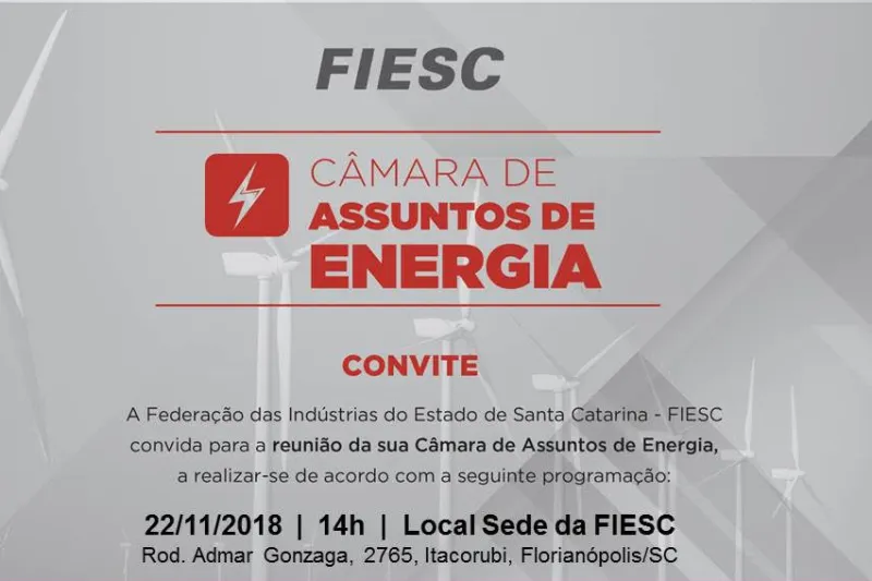  Setor energético catarinense estará em debate em reunião na FIESC 