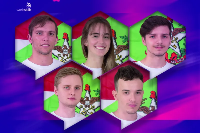 Alan, Gabriele, Gabriel Ribeiro (no alto, da esq. para a dir.), Eduardo e Gabriel Hoffmann (abaixo) são os catarinenses que já garantiram vaga no torneio internacional 