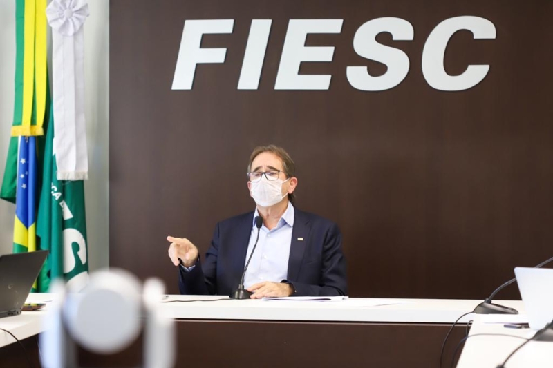 Presidente da FIESC, Mario Cezar de Aguiar (foto: Filipe Scotti)