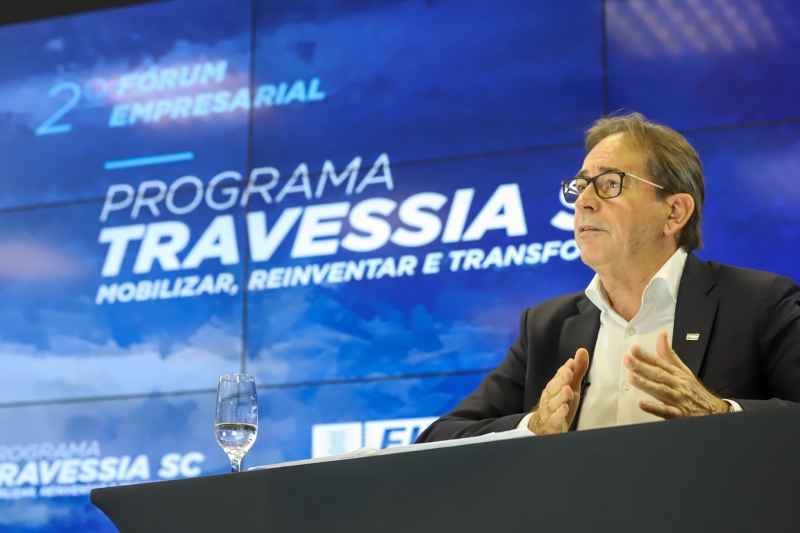 Mario Aguiar, presidente da FIESC, disse que para que a economia seja reinventada, é preciso melhorar o ambiente de negócios (foto: Filipe Scotti)