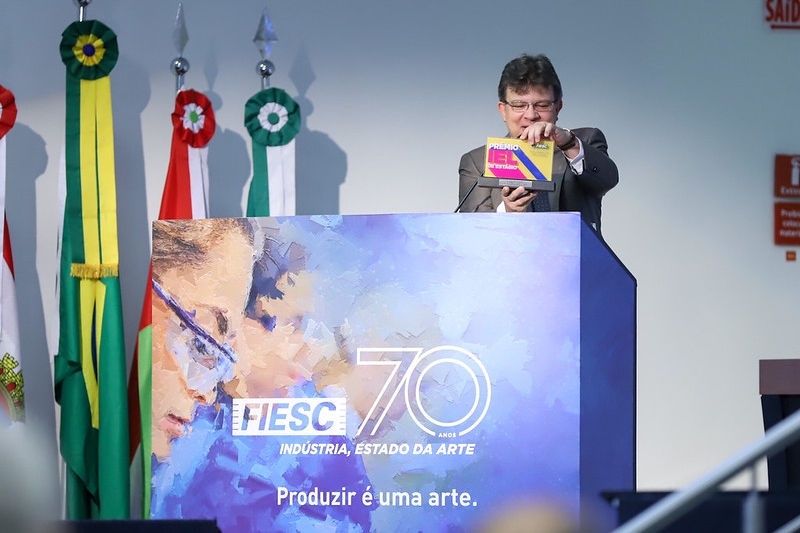 Fiates apresentou o resultado do prêmio durante reunião de diretoria da FIESC. Foto: Filipe Scotti