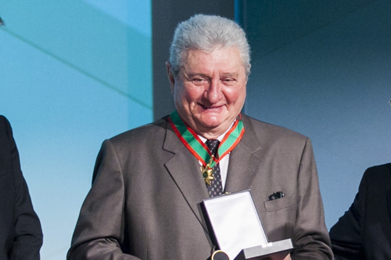 Em 2015, Marchetti recebeu a comenda da Ordem do Mérito Industrial da FIESC. Foto: Marcos Campos.