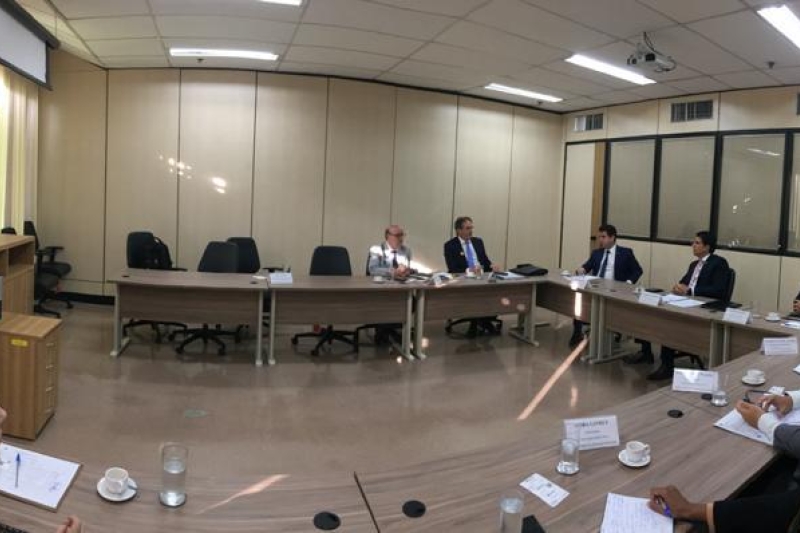Reunião no Ministério da Infraestrutura com o secretário-executivo, Marcelo Sampaio, e sua equipe técnica