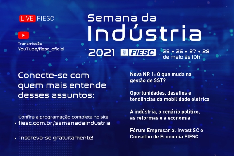 Semana da Indústria se inicia nesta terça-feira com eventos virtuais