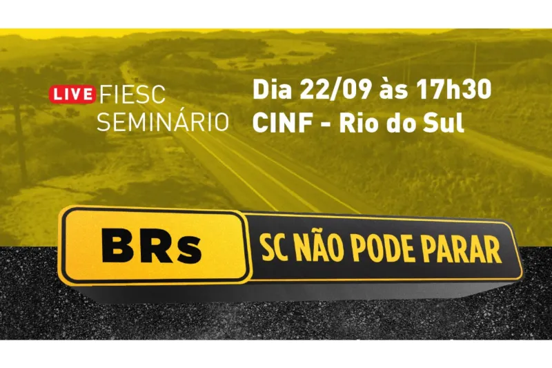 Nesta quarta: Rio do Sul recebe seminário da campanha SC Não Pode Parar