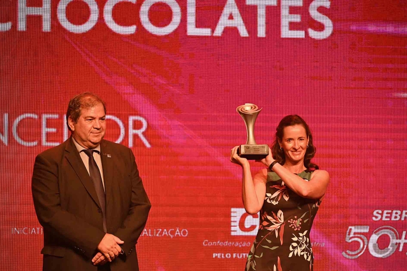 Maite Guadalupe Lang, diretora comercial da Nugali Chocolates, reconhecida na categoria Inovação em Produto – Médias Empresas  (foto: Iano Andrade/CNI)