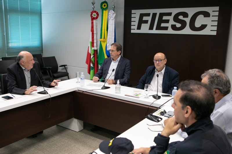 Reunião híbrida da Câmara de Transporte e Logística da FIESC (foto: Filipe Scotti)