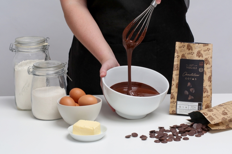 Nova linha facilita o uso de chocolates nobres em receitas de confeitaria, como bolos, cookies e brownies (foto: divulgação)