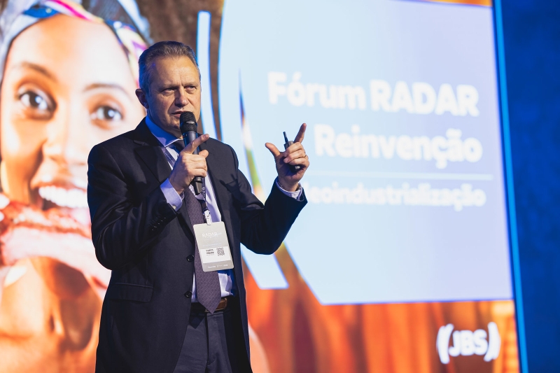 CEO Global da JBS S.A, Gilberto Tomazoni, em palestra no Fórum RADAR (foto: José Luiz Somensi)