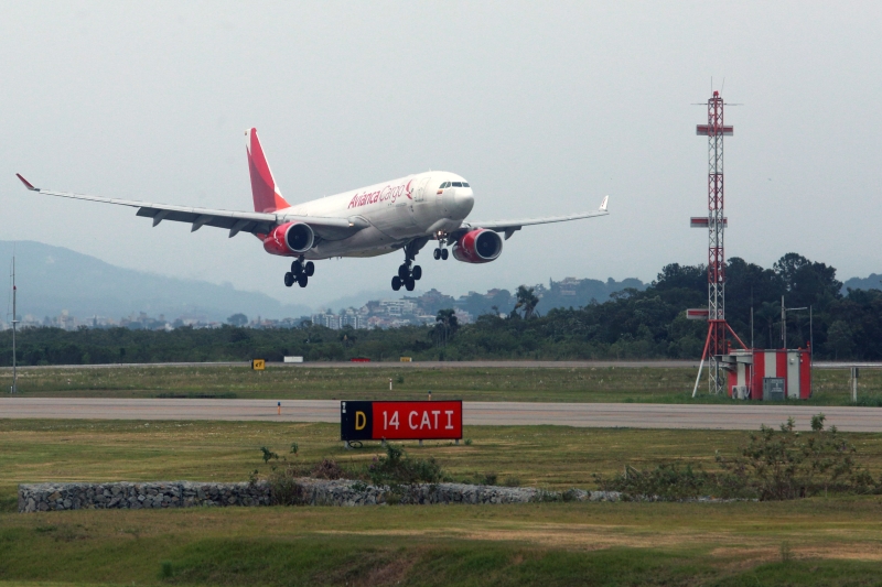 O Airbus A330, utilizado na nova rota, tem capacidade de carga de 70 toneladas. Foto: Divulgação/Floripa Airport