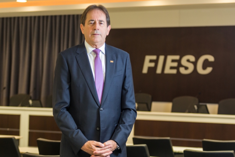 Presidente da FIESC, Mario Cezar de Aguiar (foto: Filipe Scotti)