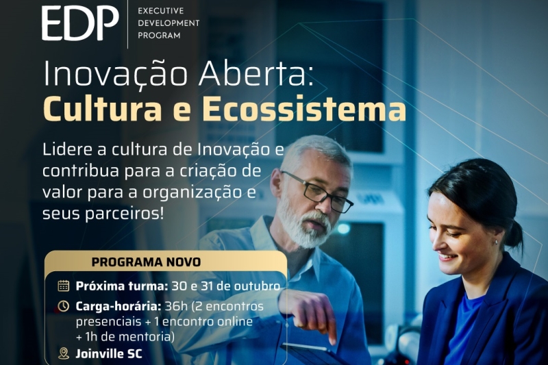 Participantes aprenderão como liderar cultura de inovação nas empresas, entre outros temas