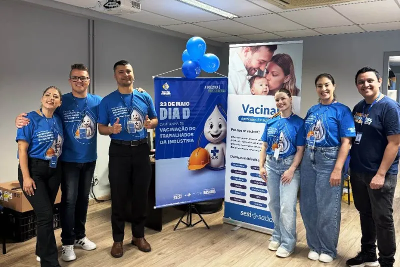 Equipe fez ação na Dominik MetalCenter, em São José, na Grande Florianópolis (Divulgação)