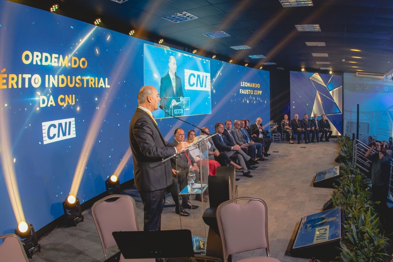 Em 2024, Leonardo Fausto Zipf recebeu, por indicação da FIESC, a Ordem do Mérito Industrial da CNI. Foto: José Somensi.