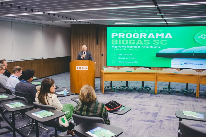 Seleme, sobre a descarbonização: "a FIESC tem oferecido suporte à indústria". Foto: Elida Ruivo