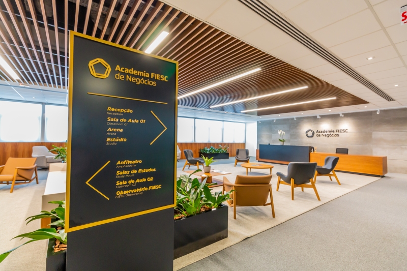 Sede da Academia FIESC de Negócios, no prédio da FIESC, em Florianópolis (Julio Franco)