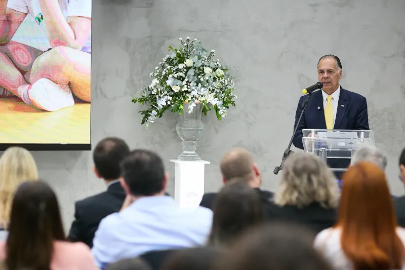 Gilberto Seleme, presidente da FIESC, anuncia o investimento (foto: Dalmo Ouriques)