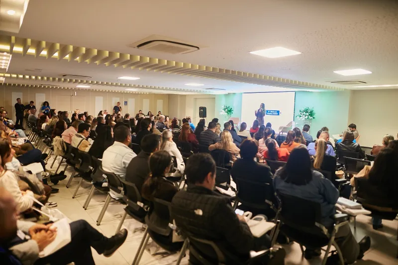 Auditório da AEMFLO, em São José, onde foi realizado o encontro (Fotos: Dalmo Ouriques)