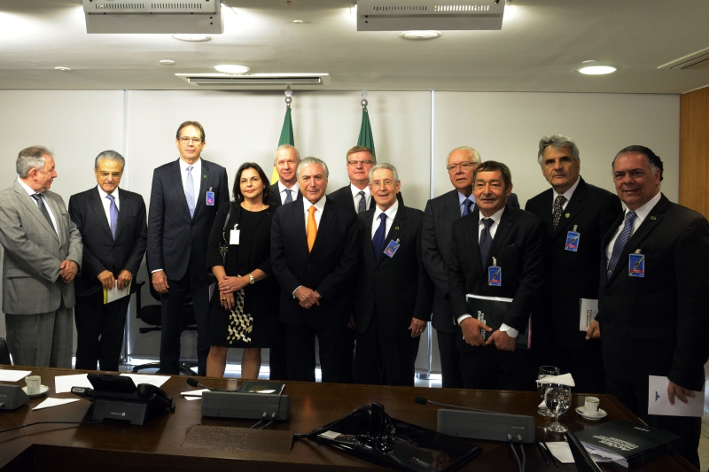 Empresários catarinenses durante encontro em Brasília com o presidente Michel Temer (foto: Miguel Ângelo/CNI)