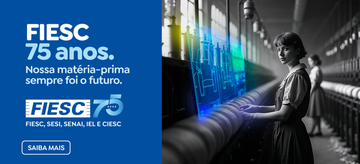 Fiesc 75 anos. Nossa matéria-prima sempre foi o futuro. Clique aqui e saiba mais.