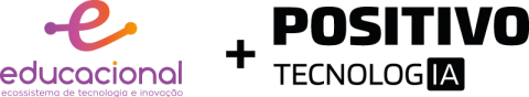 Logos Educacional e + positivo tecnologia