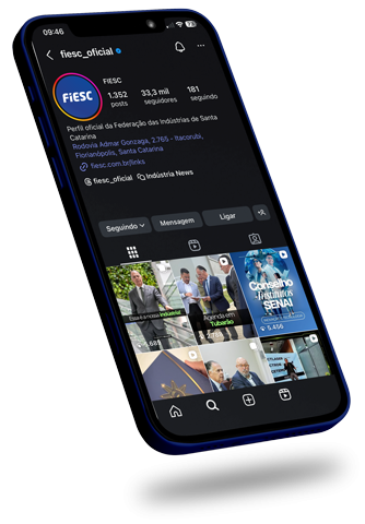 Instagram da FIESC em um smartphone